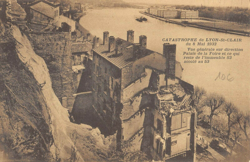 Carte postale ancienne Catastrophe De Lyon Saint Jean Vue Generale Sur Direction à Lyon