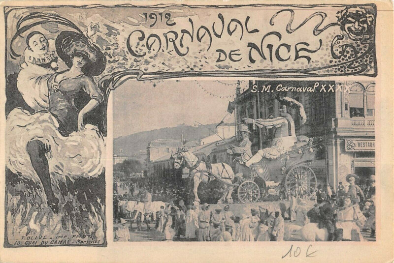 Carte postale ancienne Carnaval De Nice 1912 à Nice