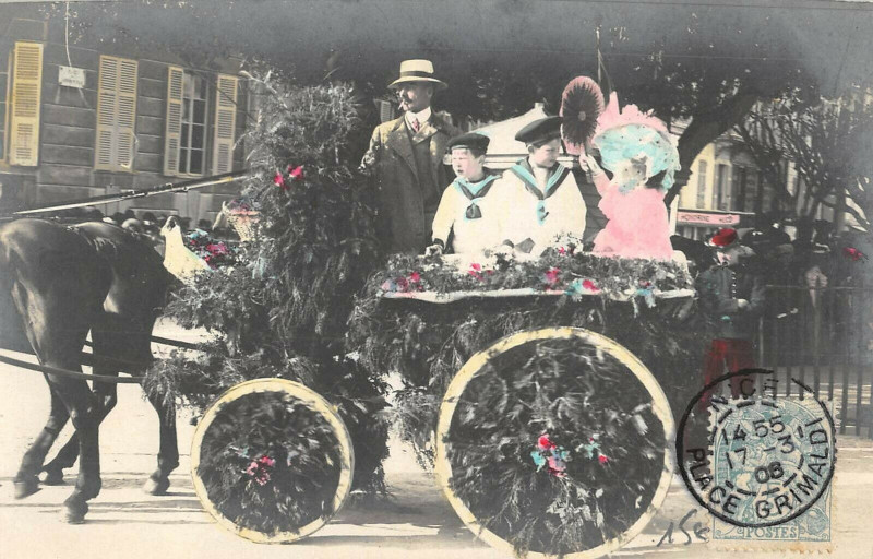 Carte postale ancienne Carnaval De Nice Bataille De Fleurs Carte Photo à Nice