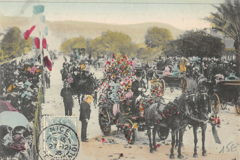 Carte postale ancienne Carnaval De Nice Bataille De Fleurs à Nice