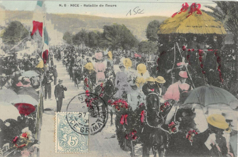 Carte postale ancienne Carnaval De Nice Bataille De Fleurs à Nice