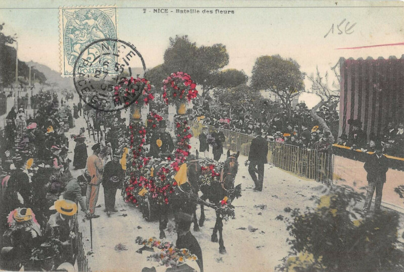 Carte postale ancienne Nice Bataille De Fleurs à Nice