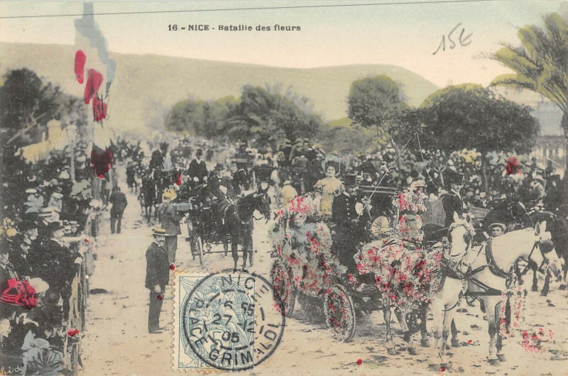 Carte postale ancienne Nice Bataille De Fleurs à Nice
