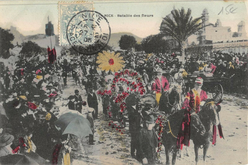Carte postale ancienne Nice Bataille De Fleurs à Nice