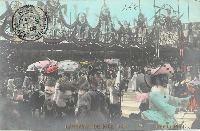 Carte postale ancienne Carte Photo Du Carnaval De Nice 1906 à Nice