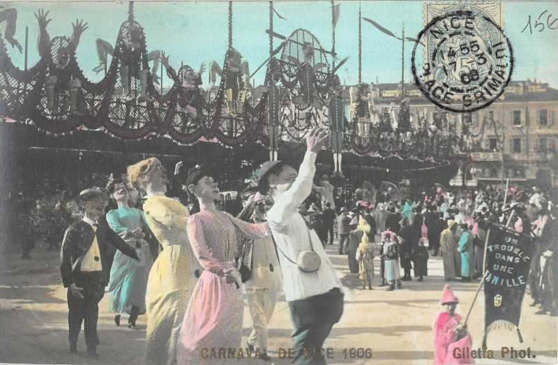 Carte postale ancienne Carte Photo Du Carnaval De Nice 1906 à Nice