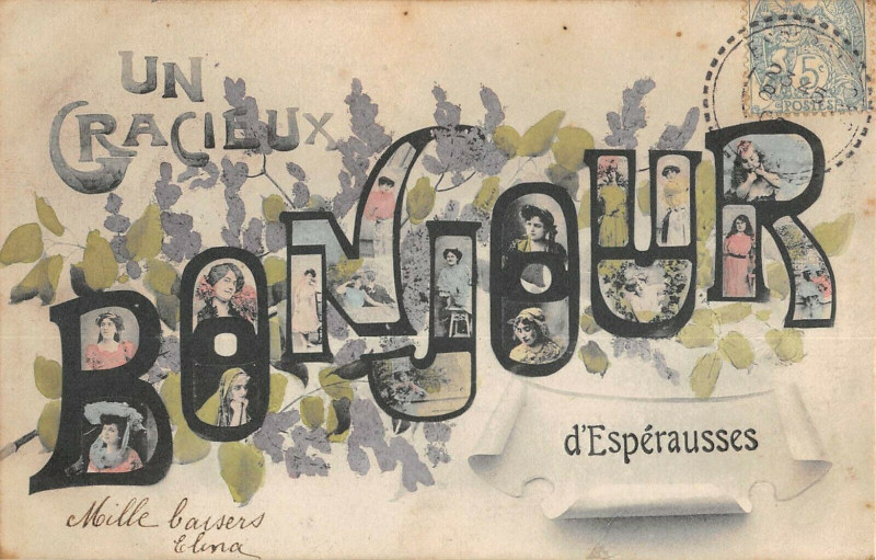 Carte postale ancienne Un Gracieux Bonjour D'Esperausses