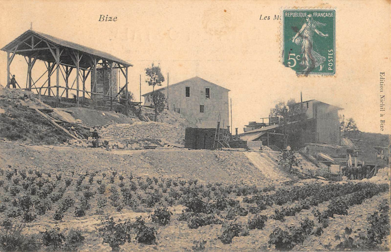 Carte postale ancienne Bize Minervois Les Mines à Bize-Minervois