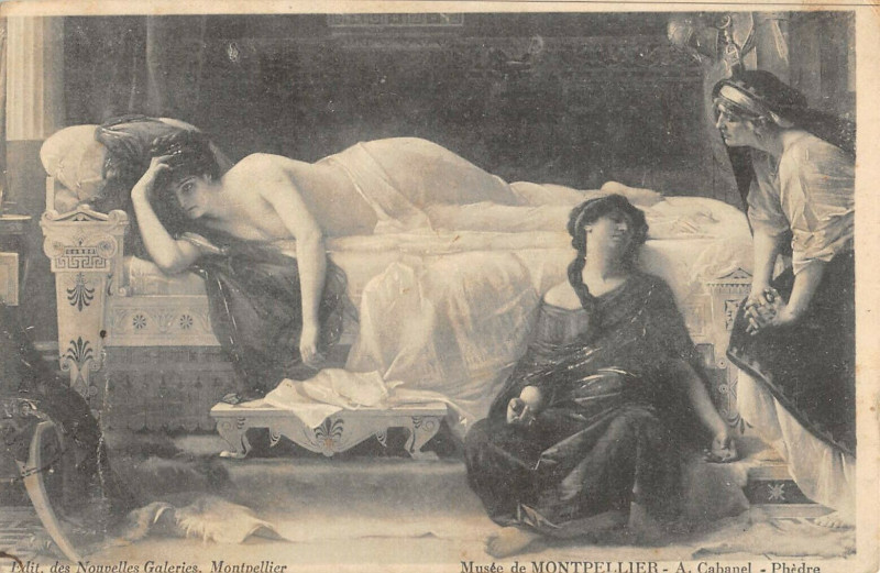 Carte postale ancienne Musee De Montpellier A.cabanel Phedre à Montpellier
