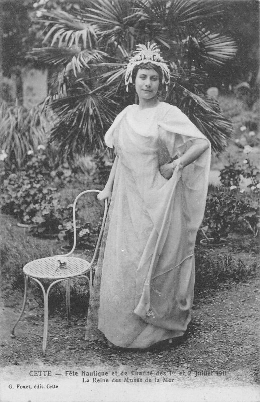Carte postale ancienne Cette Fete Nautique Et De Charite 1911 La Reine Des Meses De La Mer (rare