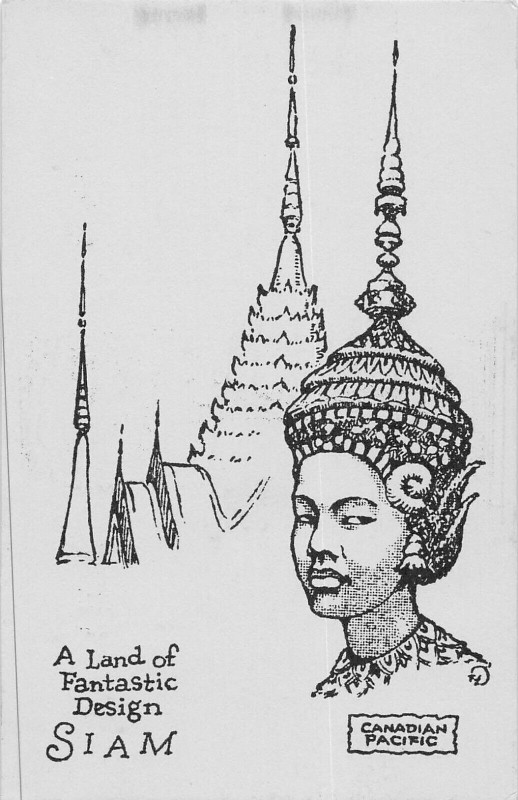 Carte postale ancienne Marine Paquebot Publicite Canadian Pacific A Land Of Fantastic Design Siam