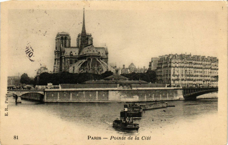 Carte postale ancienne Paris 4e Pointe de la Cité à Paris 4e