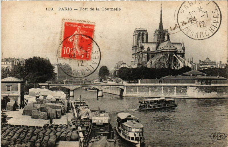 Carte postale ancienne Paris 4e Pont de la Tournelle à Paris 4e