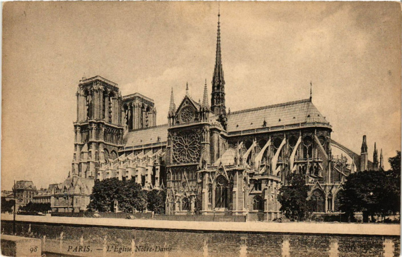 Carte postale ancienne Paris 4e Eglise Notre Dame à Paris 4e