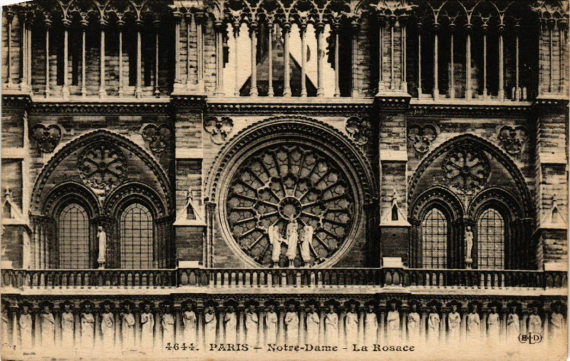 Carte postale ancienne Paris 4e Notre-Dame - La Rosace à Paris 4e