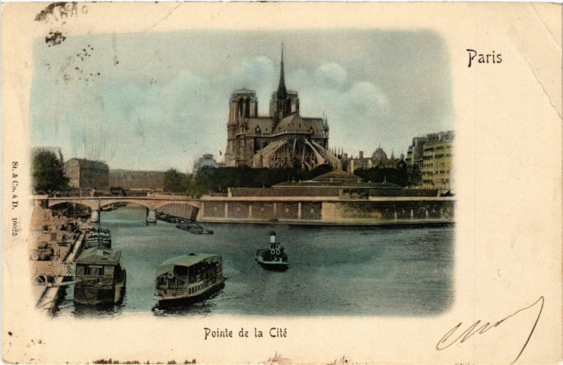 Carte postale ancienne Paris 4e Pointe de la Cité à Paris 4e