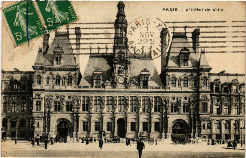 Carte postale ancienne Paris 4e Hotel de Ville à Paris 4e