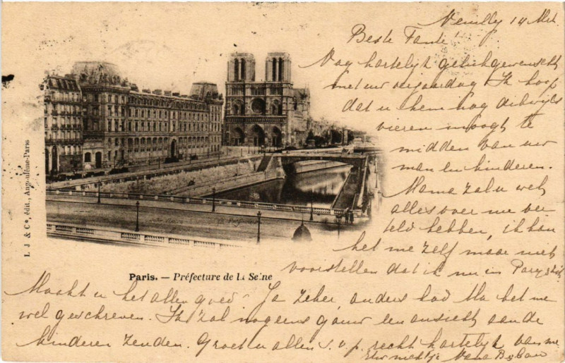 Carte postale ancienne Paris 4e Préfecture de la Seine à Paris 4e