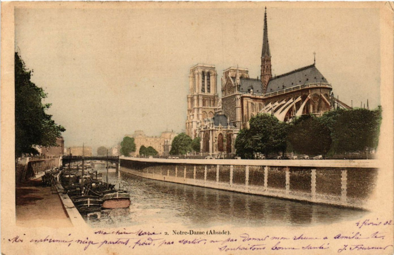 Carte postale ancienne Paris 4e Notre Dame à Paris 4e