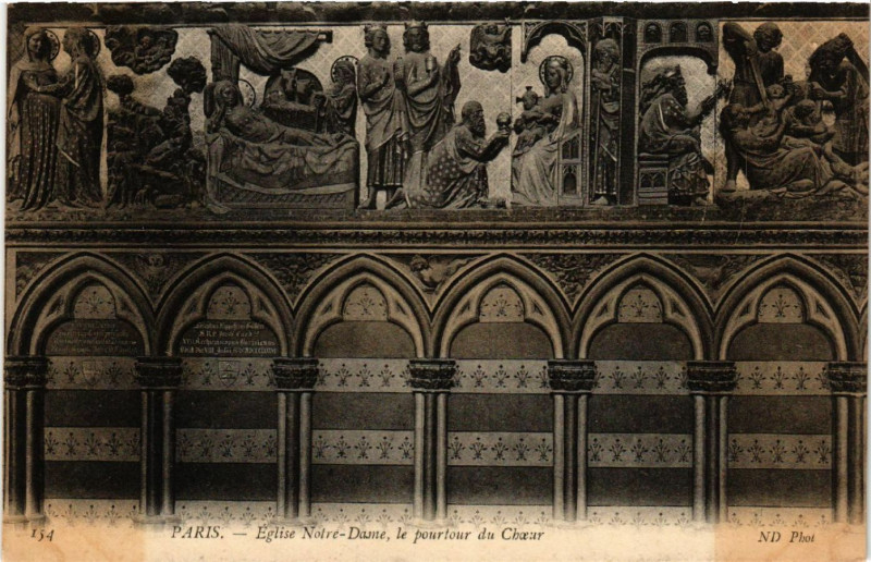 Carte postale ancienne Paris 4e Eglise Notre Dame le pourtour du Choeur à Paris 4e