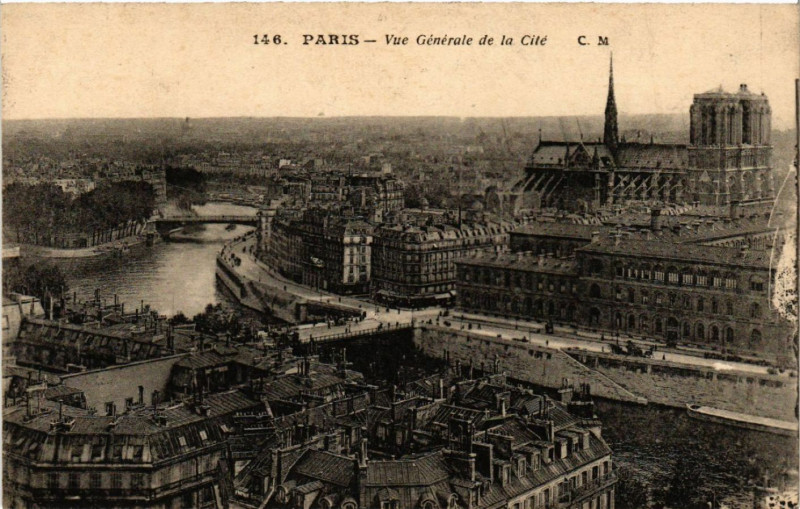 Carte postale ancienne Paris 4e Vue générale de la Cité à Paris 4e