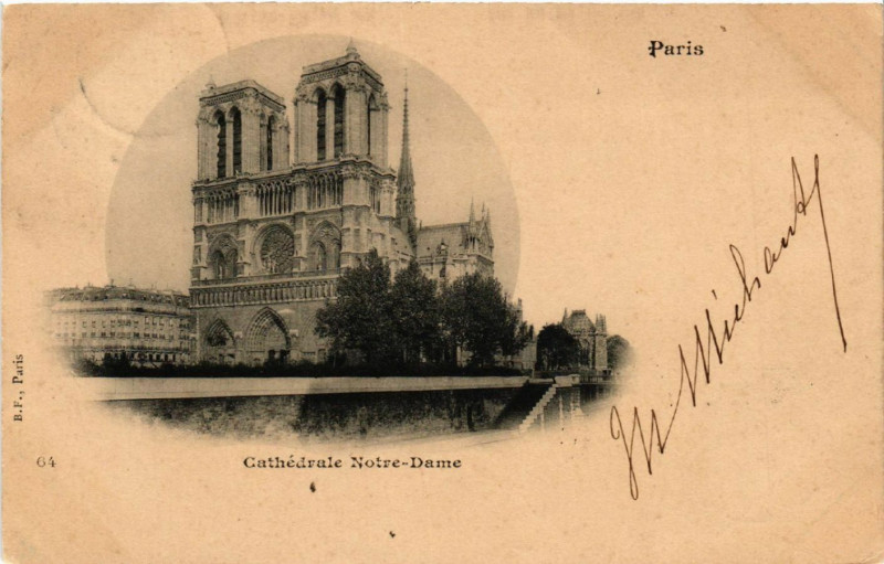 Carte postale ancienne Paris 4e Cathédrale Notre Dame à Paris 4e