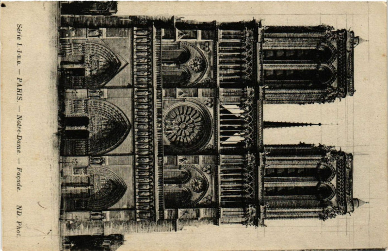 Carte postale ancienne Paris 4e Notre-Dame - facade à Paris 4e