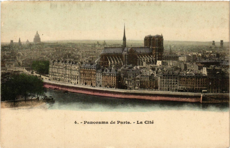 Carte postale ancienne Paris 4e Panorama de Paris. - La Cité à Paris 4e