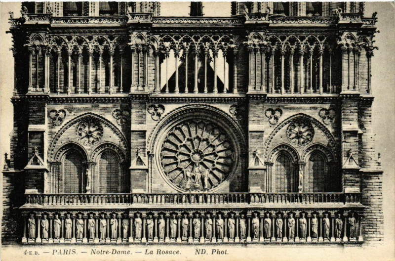 Carte postale ancienne Paris 4e Notre-Dame - La Rosace à Paris 4e