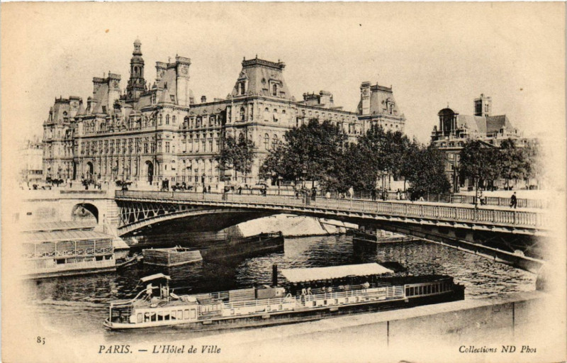 Carte postale ancienne Paris 4e Hotel de Ville à Paris 4e