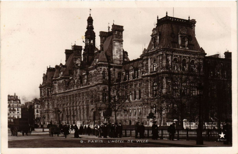 Carte postale ancienne Paris 4e Hotel de Ville à Paris 4e