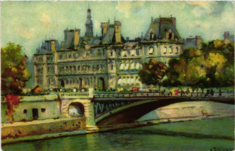 Carte postale ancienne Paris 4e Hotel de Ville à Paris 4e