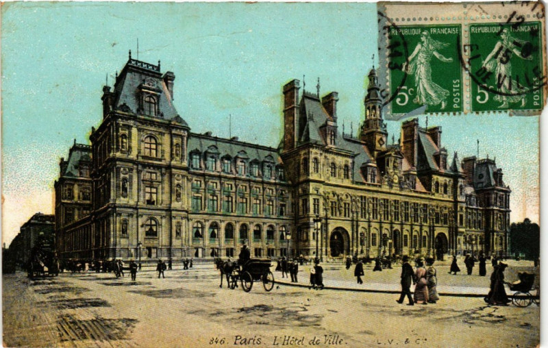Carte postale ancienne Paris 4e Hotel de Ville à Paris 4e