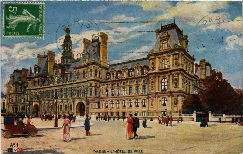 Carte postale ancienne Paris 4e Hotel de Ville à Paris 4e