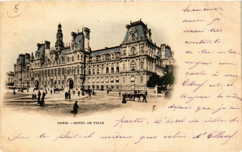 Carte postale ancienne Paris 4e Hotel de Ville à Paris 4e