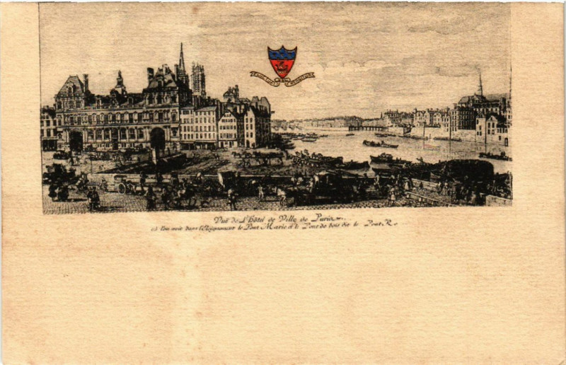 Carte postale ancienne Paris 4e Vue de l'Hotel de Ville de Paris à Paris 4e