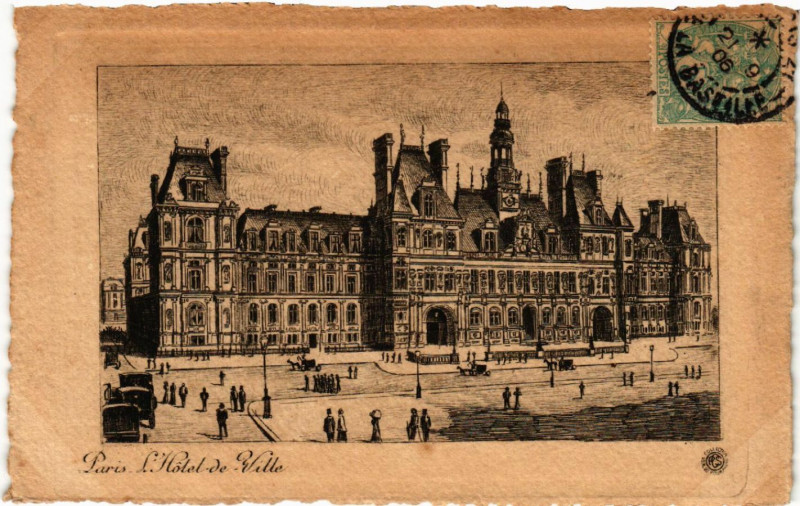 Carte postale ancienne Paris 4e Hotel de Ville à Paris 4e
