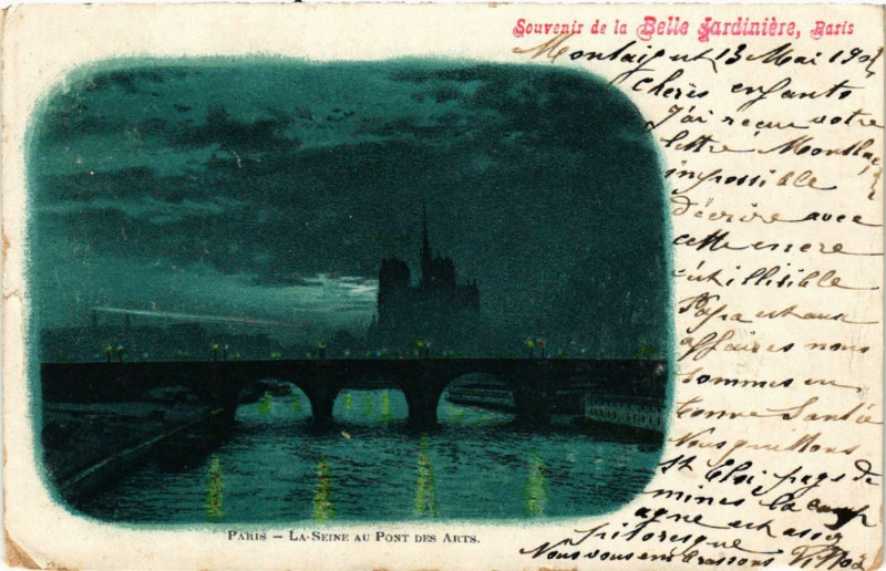 Carte postale ancienne Paris 4e La Seine au Pont des Arts à Paris 4e