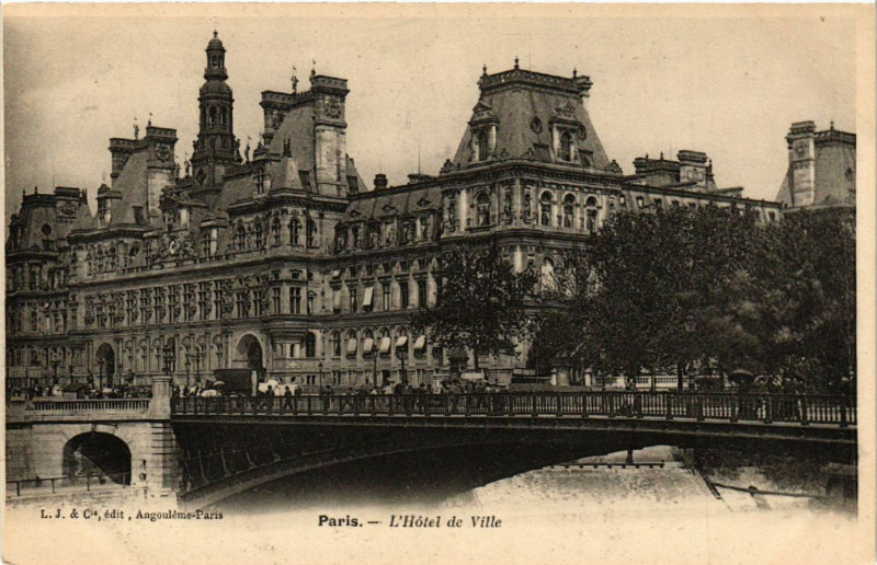 Carte postale ancienne Paris 4e Hotel de Ville à Paris 4e