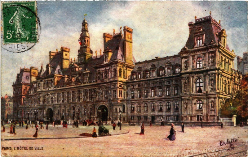 Carte postale ancienne Paris 4e Hotel de Ville à Paris 4e