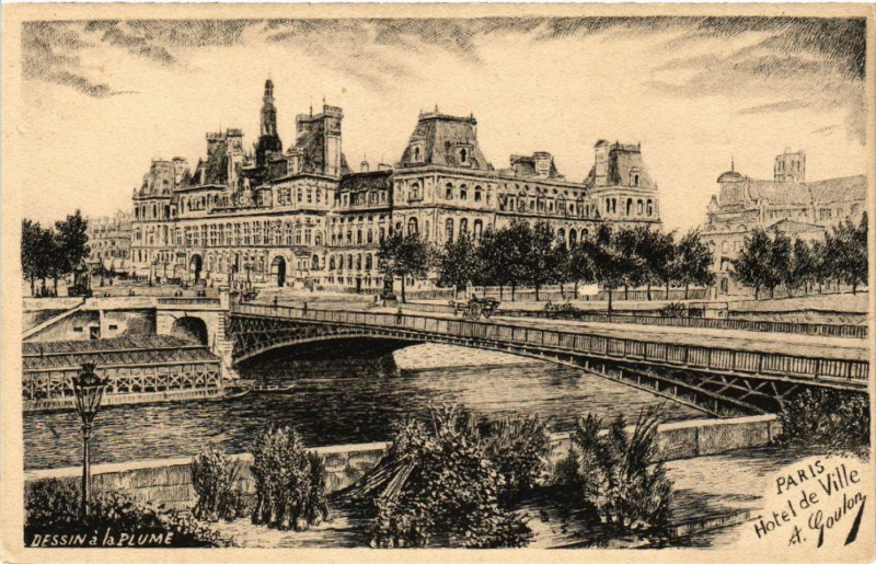 Carte postale ancienne Paris 4e Hotel de Ville à Paris 4e