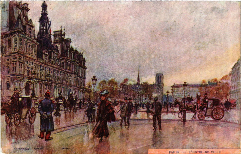 Carte postale ancienne Paris 4e Hotel de Ville à Paris 4e