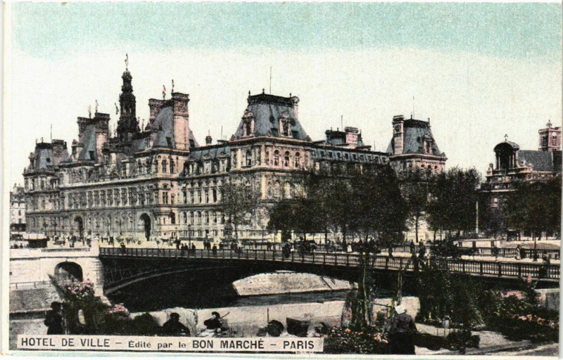 Carte postale ancienne Paris 4e Hotel de Ville à Paris 4e
