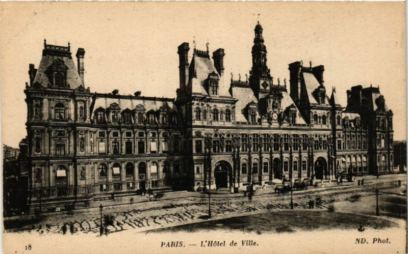 Carte postale ancienne Paris 4e Hotel de Ville à Paris 4e