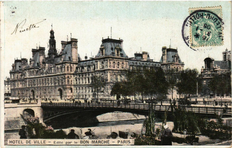 Carte postale ancienne Paris 4e Hotel de Ville à Paris 4e