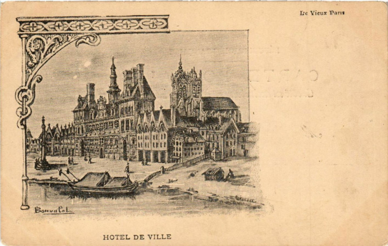 Carte postale ancienne Paris 4e Hotel de Ville à Paris 4e