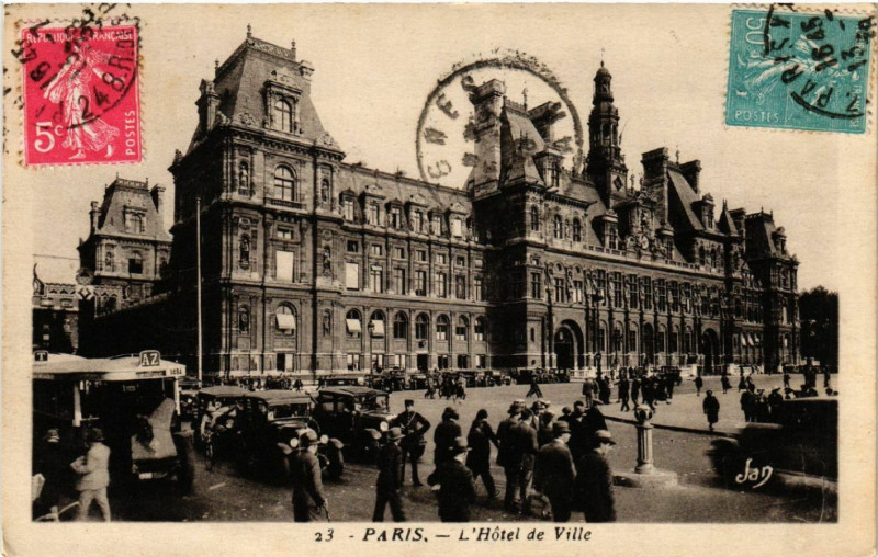 Carte postale ancienne Paris 4e Hotel de Ville à Paris 4e