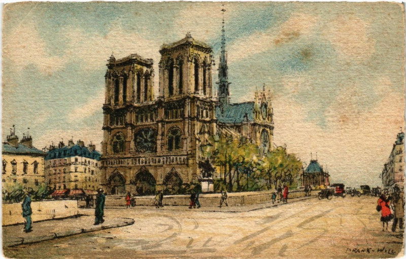 Carte postale ancienne Paris 4e Notre Dame à Paris 4e