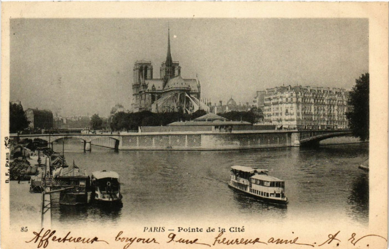 Carte postale ancienne Paris 4e Pointe de la Cité à Paris 4e