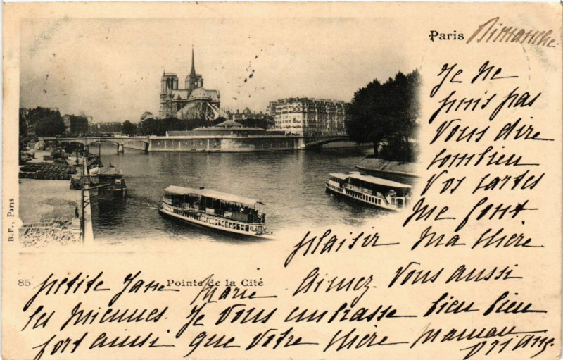 Carte postale ancienne Paris 4e Pointe de la Cité à Paris 4e